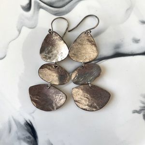 Hammered silver earrings